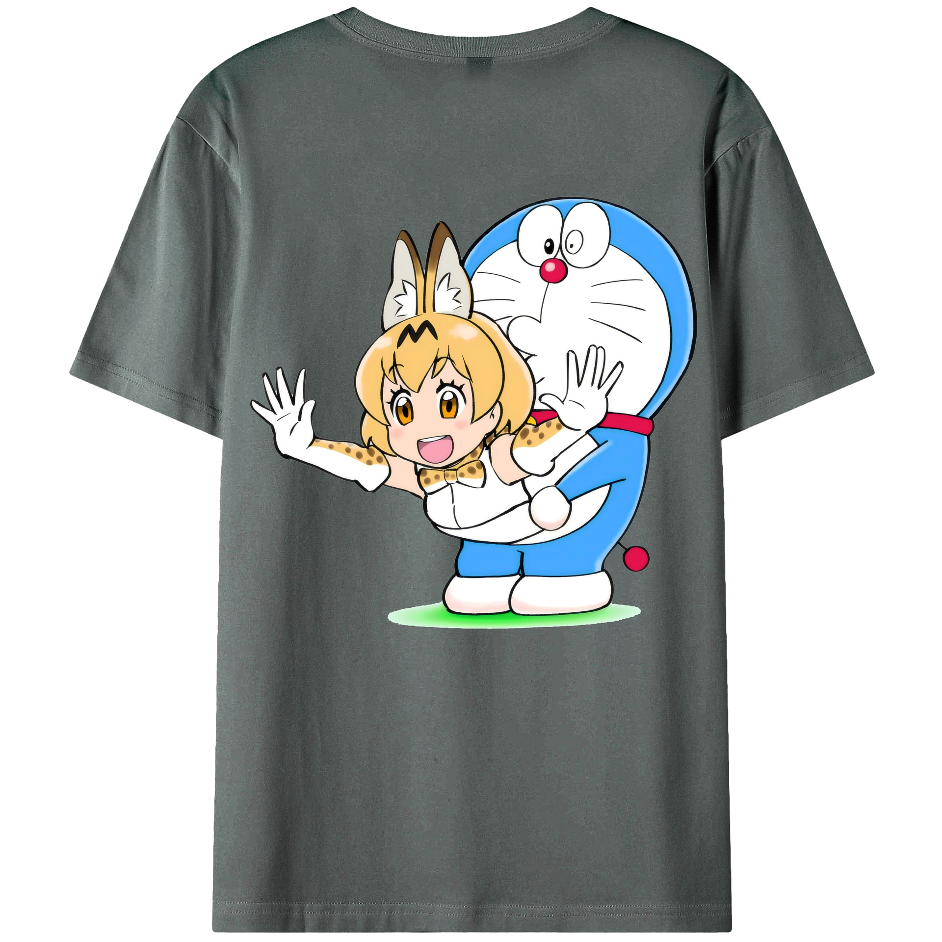 （画像用） ドラえもん Doraemon 綿100％ メンズ半袖Tシャツ（バックプリント） 通気性